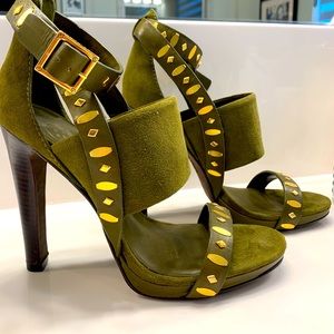 Tory Burch Suede Platform Gold Stud Sandal